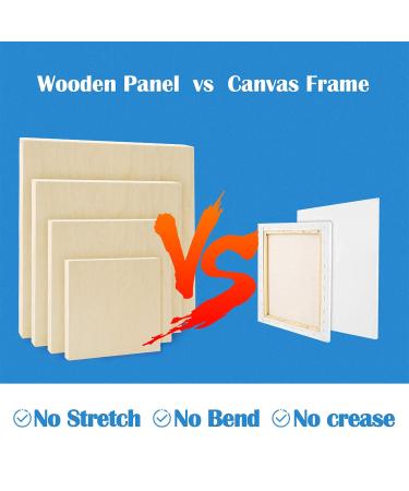 Unfinished Birch Wood Canvas Panels Kit - Falling in Art 8 Pack - 4 Sizes - Studio 3/4 Deep Cradle Boards for Pouring Art, Crafts, Painting - 6x6, 8x8, 10x10, 12x12 - 2-Pack - Buy Online on GoSupps.com