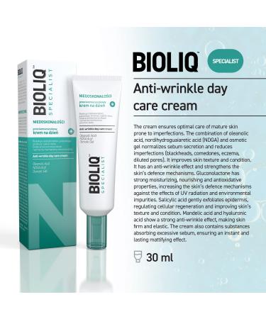 Bioliq - Specialist Anti-Wrinkle Day Care Cream for Mature Skin - Moisturizing, Mattifying Formula with Oleanolic Acid and Hyaluronic Acid - 30 ml - Buy Online on GoSupps.com