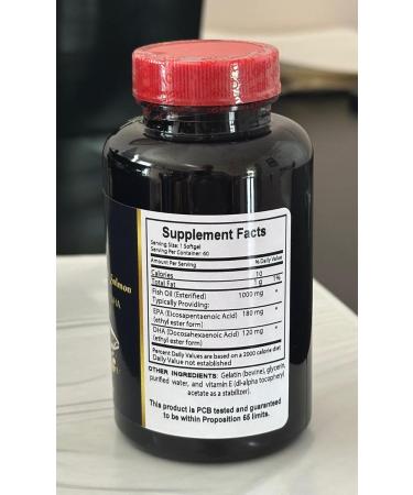 Alaskan Salmon Oil Omega-3 Pure & Natural Softgels Sustainably Harvested No Artificial Additives No Fishy Taste Supports an Active Lifestyle - 2 Bottles - Buy Online on GoSupps.com