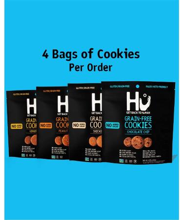 Keto Cookies - Gluten Free & Dairy Free Snacks for Kids | Non GMO Certified | Paleo Friendly (4 Pack) - Buy Online on GoSupps.com