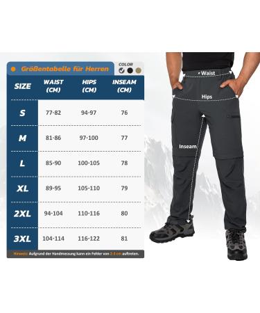 Buy Hiauspor Men's Hiking Trousers - Light Trekking Pants with Fast Dry Technology & 5 Deep Pockets - Dark Gray L - Buy Online on GoSupps.com