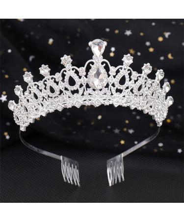 amangul Bridal Full Diamond Crystal Crown with Fixing Comb for Wedding Party Headpiece with s Woman Birthday Crown(Gold Black Diamond) - Buy Online on GoSupps.com