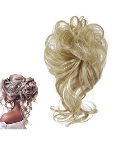prinfantasy Messy Hair Bun Chignons Synthetic Hair Extensions Wavy Donut Updo Scrunchy Curly Hairpieces GBFQ010 GBFQ010 One Size
