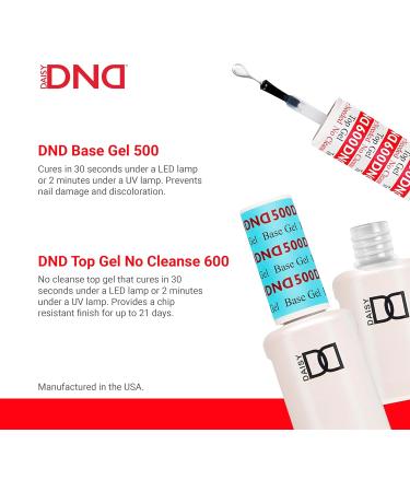 DND Base Gel and Top Gel Polish No Cleanse Set UV/LED GelBase Polish 500 and No Cleanse Top Coat 600 Professional Gel Polish Duo 0.5 Fl Oz Each - Buy Online on GoSupps.com