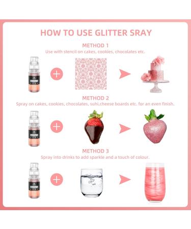 Paillettes Comestibles - 5 Couleurs Paillette Alimentaire dans Flacon Pulv risateur Poudre de Poussi re Comestibles M tallique pour la D coration de G teaux Boissons Fondants Chocolats - 5g Chacun - Buy Online on GoSupps.com
