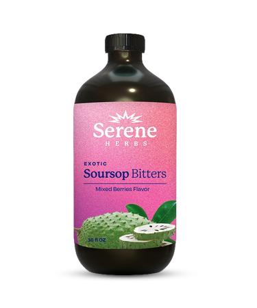 Soursop Bitters Liquid Mixed Berry with Soursop Leaves for Gut Cleanse Detox & Immune Boost with Black Seed Moringa Irish Moss Ashwaganda Turmeric 16 fl oz | 32 Servings