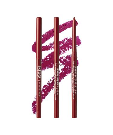 kiss new york Luxury Intense Lip Liner Long-Lasting Creamy Lip Liner Retractable Easy to Use Lip Liner 3PCS (Deep Red) 1 Count Deep Red