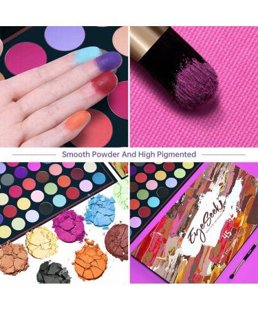 EYESEEK Colorful Eyeshadow Palette Set + Brush | 45 Bright Matte Shades | High Pigmented, Waterproof | Halloween Makeup Gift - Buy Online on GoSupps.com