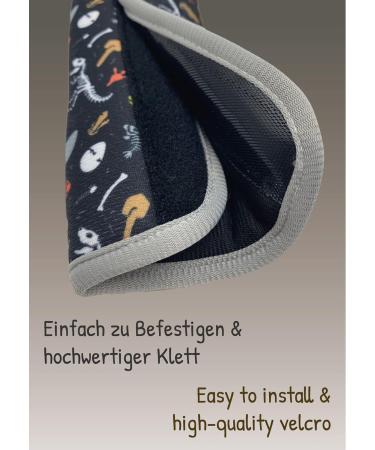 Heckbo Kids Car Seat Belt Pads - Dinosaur Skeleton Design | Seat Belt Protectors for Kids and Babies | Ideal for Car Seats, Booster Seats, and Bicycles - Buy Online on GoSupps.com