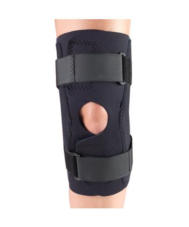 OTC Knee Stabilizer Wrap Hinged Bars Neoprene Black Large Black Large