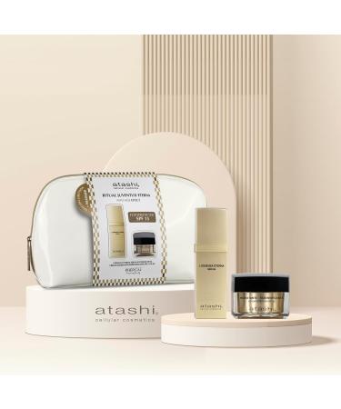 Atashi | Eternal Youth Ritual | L Essenza Eterna Anti-Aging Serum + Redensifying Moisturizing Cream SPF 15 + Free White Nail Polish Kit | Rejuvenates and Protects Your Skin | 30 ml + 50 ml - Buy Online on GoSupps.com