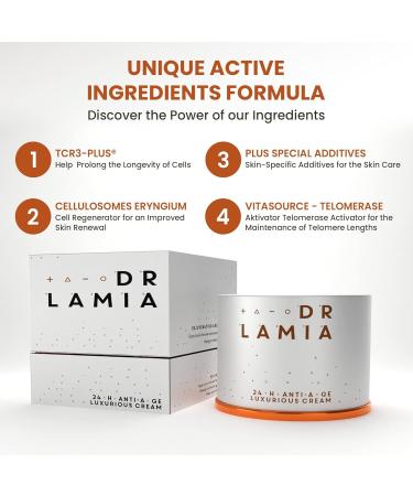 Dr Lamia Anti-Aging Face Cream for All Skin Type with TCR3-Plus Complex Face Moisturizer to Reduce Dark Spots Anti-Wrinkle Face & Neck Cream 50ml - Buy Online on GoSupps.com