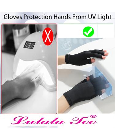 Anti UV Gloves for Nail Lamp Light Manicure Gloves UV Protection Gloves Fingerless UV Light Gloves for Gel Nail Lamp Hand (Cherry Pink) - Buy Online on GoSupps.com