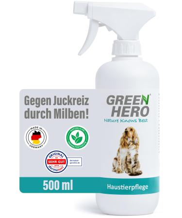 Green Hero Agency for itching in mites 500 ml for dogs & cats |Pet care Spray supports the regeneration process for grass mites mites mites. - Buy Online on GoSupps.com