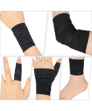 Self Adherent Wrap Tape - Medical Cohesive Bandages 6 Pack 1" x 5 Yards - Flexible Stretch Athletic Tape for Sports Injuries Sprains and Soreness (Black - Buy Online on GoSupps.com
