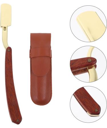 EXCEART Vintage Metal Razor - Steel Folding Edge Mustache Shaper with Wooden Handle for Home Salon - Buy Online on GoSupps.com