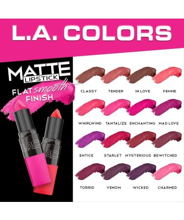 L.A. Colors Matte Lipstick Entice - 0.04 oz - Long-Lasting, Bold Color - Buy Online on GoSupps.com