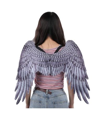 VBESTLIFE Large Angel Feather Wing Festive Party Angel Wings Non Woven Fabric Cosplay Wing for Halloween Party Kids Performance (Black Children's Angel Wings DS18002B)