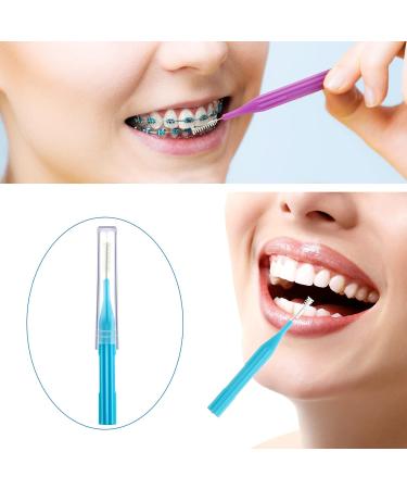 100-Piece Interdental Brush Set - Bright Colors Tooth Flossing Tools for Dental Hygiene | Toothpick Cleaners for Mouth Care - Buy Online on GoSupps.com
