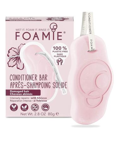 Foamie Conditioner Bar Hibiskiss Hair Conditioner Bar for Damaged Hair with All-Natural Eco-Friendly Ingredients Plastic Free Cruelty Free Vegan Conditioner Bar for All Hair Types