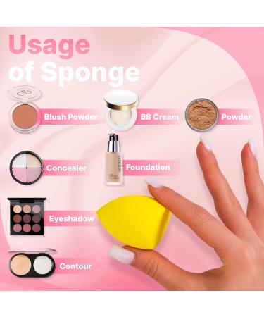 Buy Makeup Sponge Set - 6 Pcs Super Soft Blender Sponges for Flawless Liquid Cream & Powder Makeup - Latex-Free Multi-Colored Gift Set - Buy Online on GoSupps.com