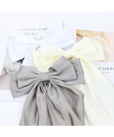 Cinaci 8 Pieces Silky Satin Big Hair Bows for Women Girls Teens Fancy Long Tail Bow Hair Clips French Hair Barrettes Hair Accessories S2 - Buy Online on GoSupps.com