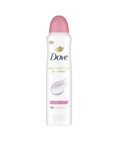 Dove Advanced Care Antiperspirant Deodorant Spray Powder Soft Pack of 12 to help skin barrier repair after shaving 72hour antiperspirant deodorant for soft underarms with boosted ceramide levels 3.8oz 3.8 Ounce (Pack of 12) Powder Soft