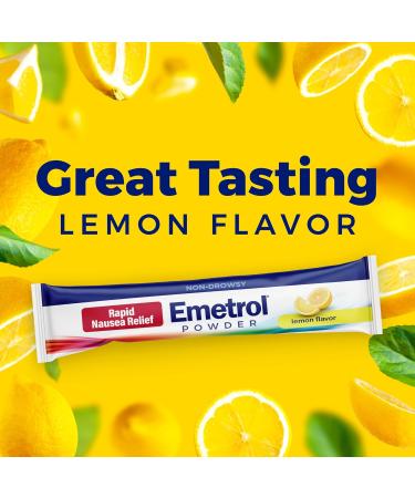 Emetrol Non-Drowsy Nausea Relief Powder Mix - Electrolyte Drink Mix for Rapid Upset Stomach & Nausea Relief Morning Recovery & Hydration - Lemon Flavor - 6 Packets 6 Count - Buy Online on GoSupps.com