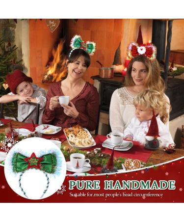 Flayem Bow Christmas Headbands for Kids Adults Green Xmas Cute Hair Hoop for Women Men Christmas Party Costume Party Favor Green Star - Buy Online on GoSupps.com