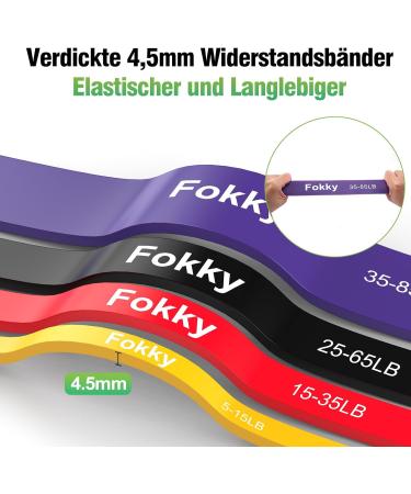 Fokky Fitness Straps Set | 4 Resistance Levels Bands with Door Anchors & Handles | Ideal for Yoga Strength Training & Stretching | Includes Carrying Bag & Instructions - Buy Online on GoSupps.com