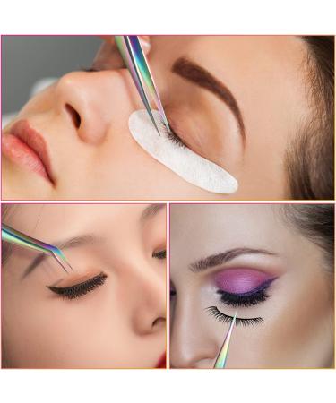 Lash Tweezers Set - 3Pcs Stainless Steel Extension Tweezers | Straight & Curved Eyelash Styles for Eyebrows, False Lashes, Nails | Titanium Color - Buy Online on GoSupps.com