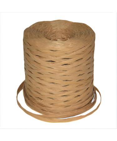 J JIAYU218Yards Christmas Raffia Paper Craft Ribbon Packing Paper Twine for Festival Gifts Twine DIY Decoration and Weaving Raffia Ribbon (Kraft Paper Color)
