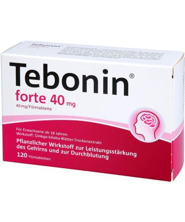 TEBONIN Forte 40 mg Film-Coated Tablets - 120 pcs | Buy Internationally for Enhanced Brain Health - Buy Online on GoSupps.com
