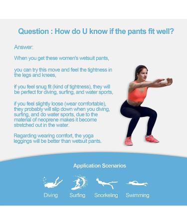 GoldFin 2mm Neoprene Women's Wetsuit Pants for Water Activities - Blue/Stripes, Size Medium - Buy Online on GoSupps.com