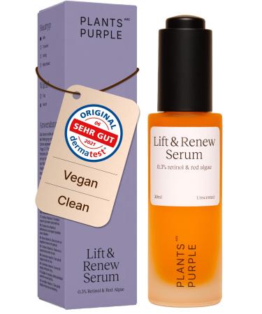 plants are purple RETINOL SKIN REGENERATING SERUM - Highly effective formula against signs of aging acne and impurities with red algae and green tea I Ideal complement to skincare routine I