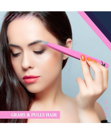 Eyebrow Tweezers Fine Point + Slant Tweezers for Facial Brow and Ingrown Hair Removal Sharp Needle Nose Facial Hair Remover for Women and Men (Multi Colour) - Buy Online on GoSupps.com