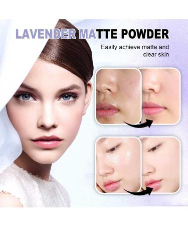 2 Pieces Lavender Matte Powder Pressed Face Powder Lavender Matte Oil Control Blurred Oil Control Powder with Mini Powder Puff Long-Lasting Oil Control Makeup - Buy Online on GoSupps.com