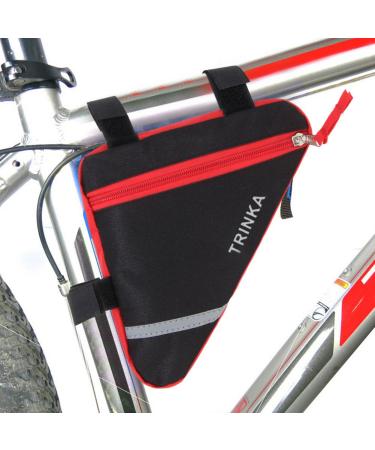 MOOCY Sport Bicycle Bike Storage Bag Triangle Saddle Frame Pouch for Cycling Red