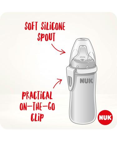 NUK Active Cup Toddler's Drinking Bottle 12+ Months Stainless Steel 215ml Blue - Leak-Proof Anti-Colic BPA-Free - Buy Online on GoSupps.com