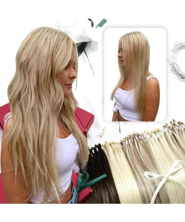 Buy Moresoo Micro Loop Extensions - Real 40cm Blond Hair Goldblond & Middle Blond Microring Extensions | Remy Hair 50g #P16/24 - Fast International Shipping! - Buy Online on GoSupps.com