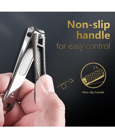 Stainless Steel Nail Clippers Set for Thick or Ingrown Nails - 3PCS Professional Nail Trimmer for Men and Women - Includes Fingernail & Toenail Clippers - Extra Sharp and Durable (1pcs Black) - Buy Online on GoSupps.com