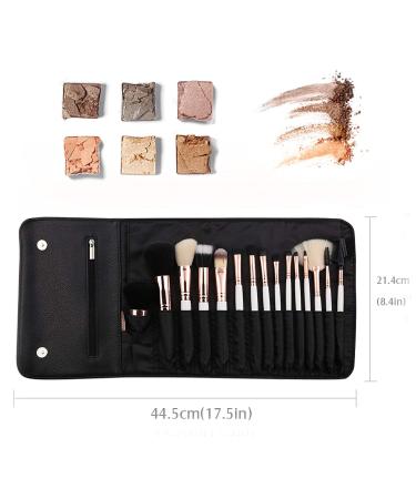 ZOREYA 15pcs Rose Gold Makeup Brushes Set - Professional Luxury Synthetic Brushes for Foundation, Powder, Concealers, Eye Shadows - Includes Vegan Leather Bag - Buy Online on GoSupps.com