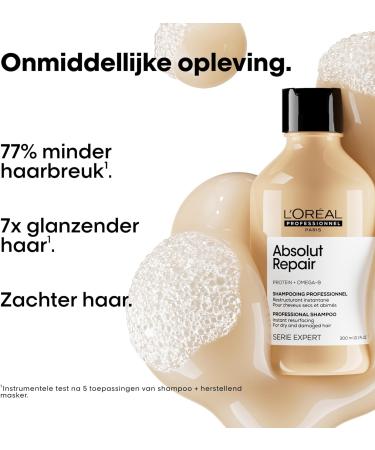 L'Or al Professionnel LOr al Professionnel set with Repairing Shampoo and refill For Dry and Damaged Hair Nourishes the Hair Fiber Intensively With Wheat Protein Absolut Repair 300ml and refill 500ml - Buy Online on GoSupps.com