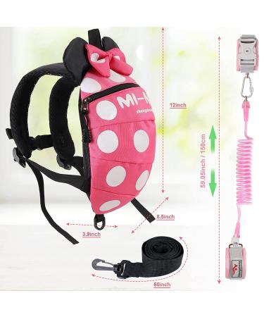 4 in 1 Toddler Harness Leash | Baby Anti Lost Wrist Link | Child Safety Tether | Walking Harness Wristband Assistant Strap Belt - Rose Red - Buy Online on GoSupps.com