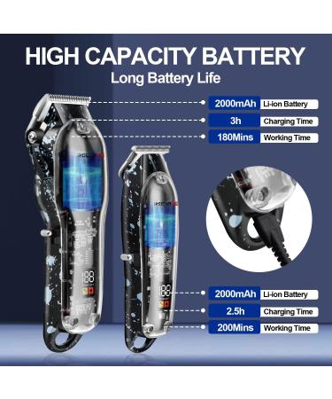 Professional Hair Clippers for Men | Cordless T Liners Hair Trimmer Set with LED Display | Ideal Gifts for Men - Buy Online on GoSupps.com