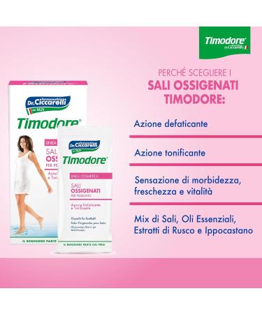 Timodore Oxygen Salt Mix | Refreshing Essential Oils for Tired Legs & Feet | 100% Made in Italy | Dermatologically Tested | 400g - Buy Online on GoSupps.com