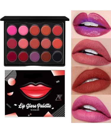 Makeup Lipstick Palette Lip Gloss Palette | 15 Colors Moisturizing Lip Gloss Palette - Non Casual & Compact Size of Moisturizing Lip Makeup - Buy Online on GoSupps.com