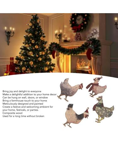 8pcs Cute Chicken Pendant Set - Wooden Hanging Ornaments for Jewelry Making & Decoration | Shop Internationally - Buy Online on GoSupps.com