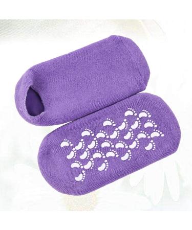 Moisturizing Gel Socks for Women - Soft Cotton Spa Socks | Hydrating Violet Crispy Lady Socks - Buy Online on GoSupps.com