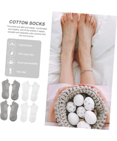 Beaupretty 4 Pairs Combed Cotton Socks Summer Socks Low-cut Liners Socks Breathable Sports Stockings All Season Cotton Socks Cotton Ankle Sock Low-cut Liner Socks Unisex Cotton Socks White Grey 21x5x0.3cm - Buy Online on GoSupps.com
